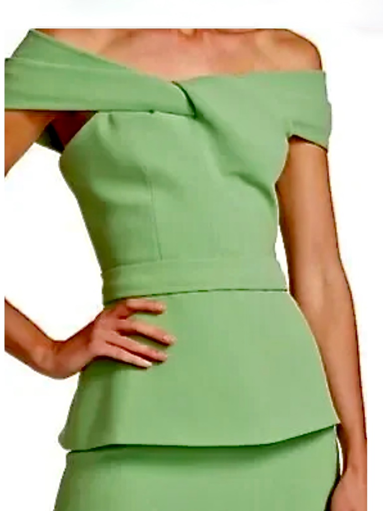 Safiyaa Mabel-Off-The-Shoulder Apple Green Peplum Top. New With Tags — image 5 of 8